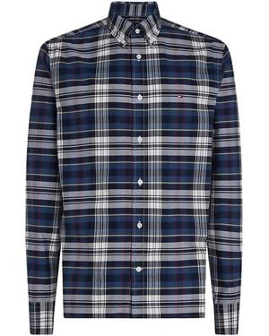 Tommy Hilfiger Camicia A Quadri Di Oxford Heritage - Blu