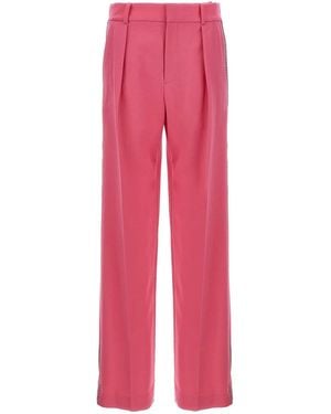 パンツ AREA 'Crystal Embellished' pants Fuchsia AREA Crystal Slit Crepe Trousers | Pink | FARFETCH