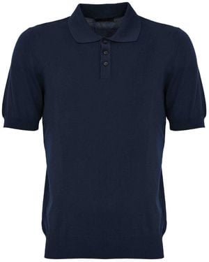 Fay Cotton Knit Polo - Blue