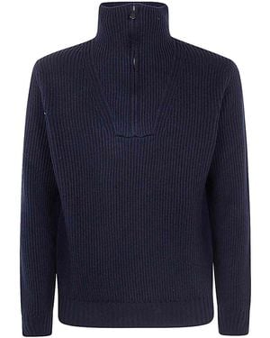 FILIPPO DE LAURENTIIS Long Sleeves Half Zip - Blue