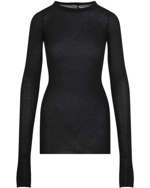 Rick Owens Striped Top `Rib` - Black