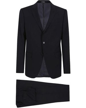 Emporio Armani Wool Single-Breasted Suit - Blue