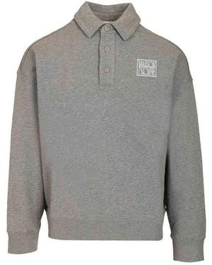 Maison Kitsuné Oversized Polo Sweatshirt - Grey