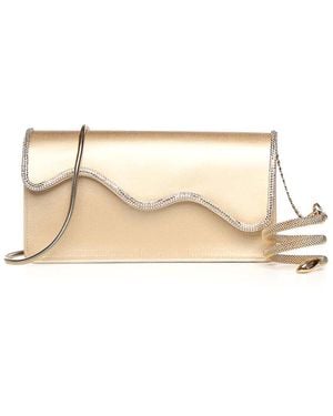 Rene Caovilla Onda Clutch With Crystal - Natural
