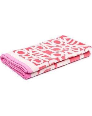 Moncler Logo-Print Cotton Towel - Pink