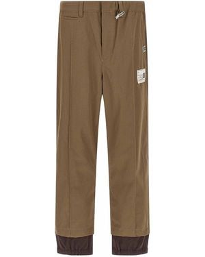 Maison Mihara Yasuhiro Mix Layered Wool Gabardine Trousers - Natural