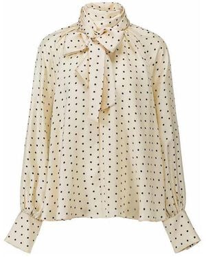 Laurence Bras Ivory Polka Dot Shirt - Natural