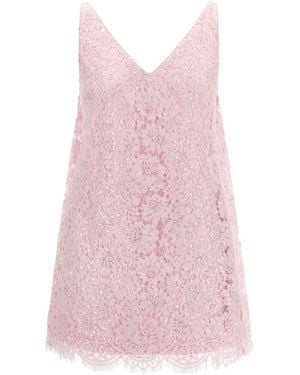Self-Portrait Sequin Lace Dress - Pink