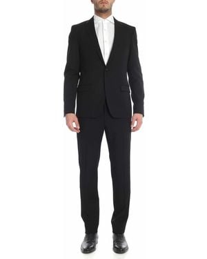 KARL LAGERFELD Single-Breasted Suit With Single Button - Black