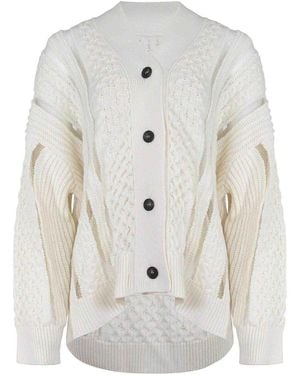 ATOMOFACTORY Cardigan Made From A Wool Blend - White