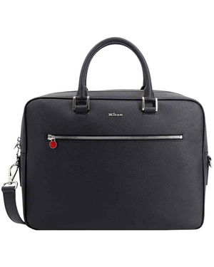 Kiton Leather Work Bag - Black
