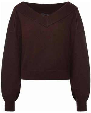 Pinko Cropped Wool Sweater - Brown