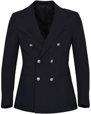 Eleventy Double-Breasted Jacket - Blue