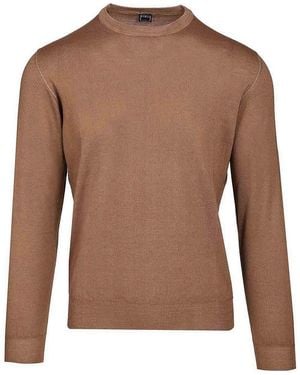 Fedeli Crew Neck Sweater - Brown