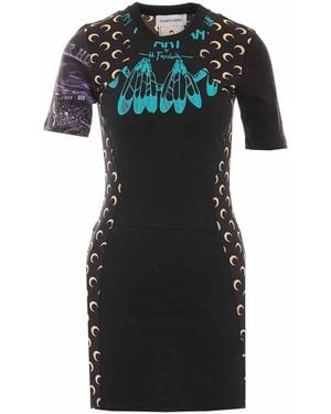 Marine Serre Midi Printed Dress - Black