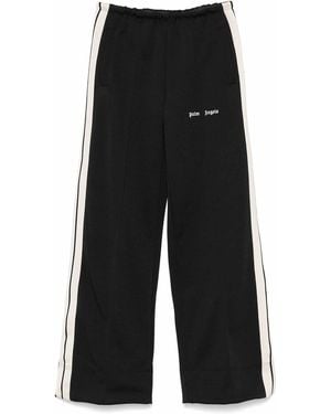 Palm Angels Wide-Leg Trousers With Contrasting Stripe Detail - Black