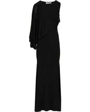 Self-Portrait Long One-Shoulder Dress - Black