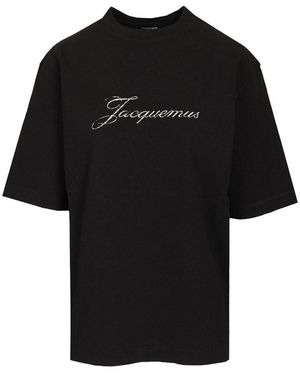 Jacquemus T-Shirt Con Scritta - Nero