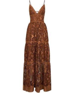 ERMANNO FIRENZE Dress With Embroidery - Brown