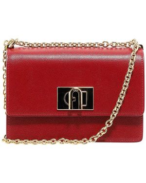 Furla 1927 Mini Leather Satchel Bag - Red