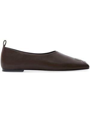 Courreges Minimal Leather Loafers - Brown