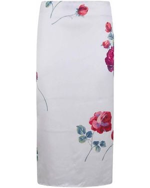 N°21 Canvas Midi Skirt - White