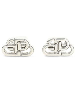Balenciaga Bb Studded Xs Earrings - White