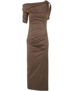 Jacquemus La Robe Drapeado Long Dress - Brown