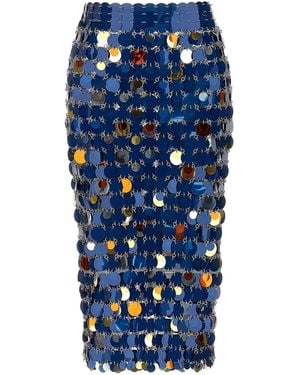 Rabanne Sequin Midi Skirt - Blue