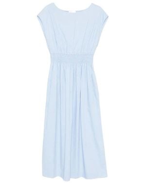 Roberto Collina Elasticated Waist Cotton Midi Dress - Blue