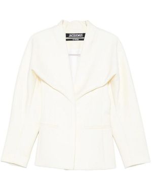 Jacquemus La Veste Chale Wool Blend Jacket - White