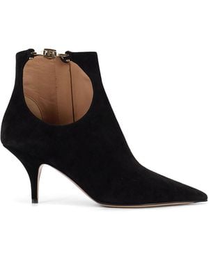 Ferragamo Agia 70 Suede Ankle Boots - Black
