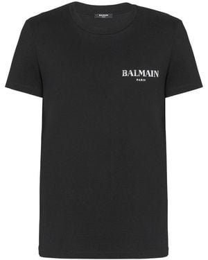 Balmain T-Shirt With Vintage Gel Logo - Black
