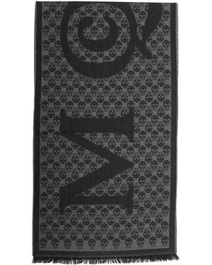 McQueen Mcqueen Logo Scarf - Grey