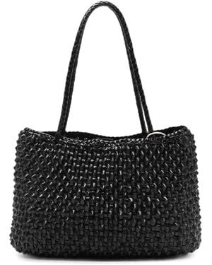 Dragon Diffusion Santa Croce Big Woven Leather Bag - Black