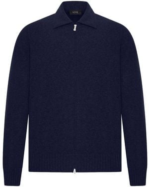 Nome Cashmere Jacket With Zip - Blue