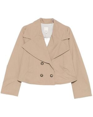 Emporio Armani Cotton Double-Breasted Jacket - Natural