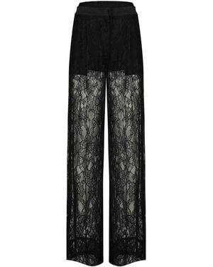 Pinko Cluedo Satin And Lace Pants - Black