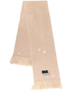 MM6 by Maison Martin Margiela Discress -Effect Wool Mixed Scarf - Natural