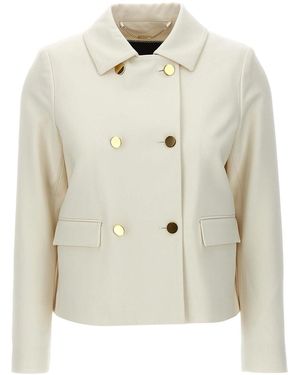 Kiton Cropped Double-Breasted Jacket - White
