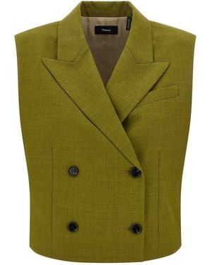Theory Double-Breasted Vest - Green