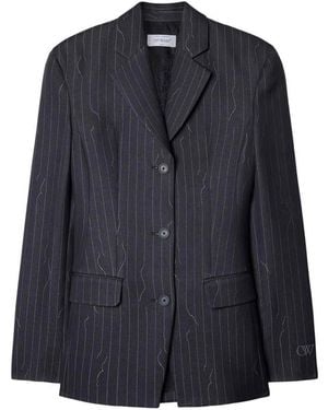 Off-White c/o Virgil Abloh Pinstripe Blazer - Blue