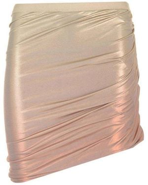 Rick Owens Metallic Stretch Viscose Miniskirt Skirts - Natural