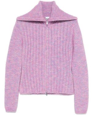 Ganni Alpaca Cotton Mix Highneck - Purple