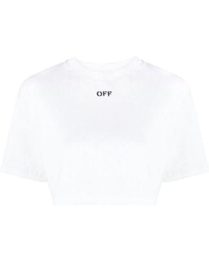 Off-White c/o Virgil Abloh Cropped T-Shirt With Logo - White