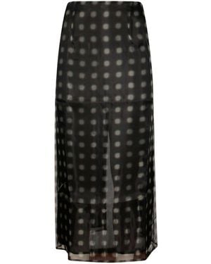 16Arlington Dia Printed Midi Skirt - Black