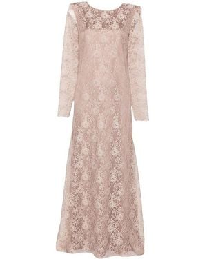D. EXTERIOR Long-Sleeved Lace Dress With Open Back - Pink