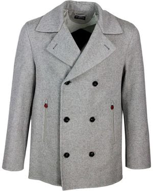 Kiton Cashmere Cloth Double-Breasted Jacket - Grey