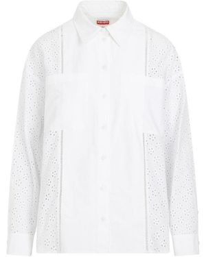 KENZO Broderie Anglaise Shirt - White