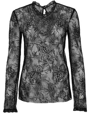Alberta Ferretti Floral Lace Shirt - Black
